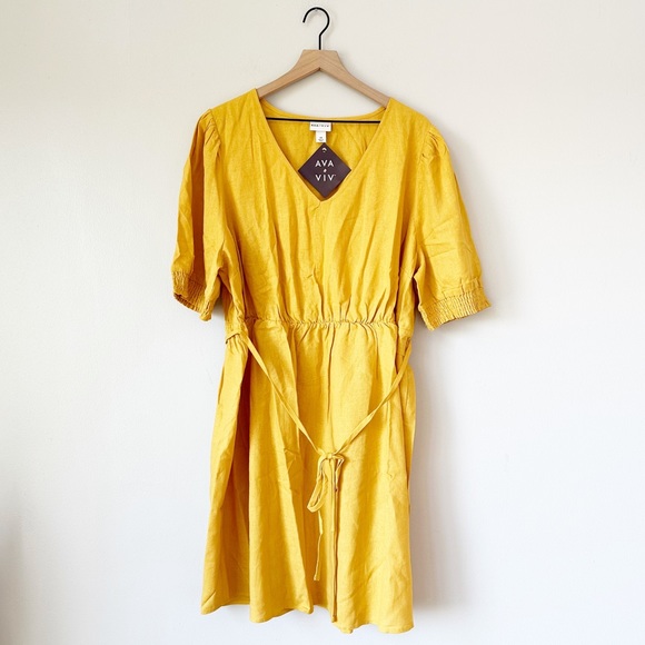 Ava & Viv Dresses & Skirts - Ava & Viv Golden Yellow Linen Dress